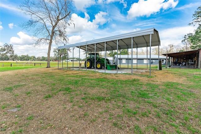 view of yard featuring a carport