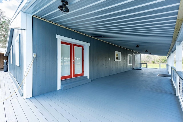 deck featuring french doors