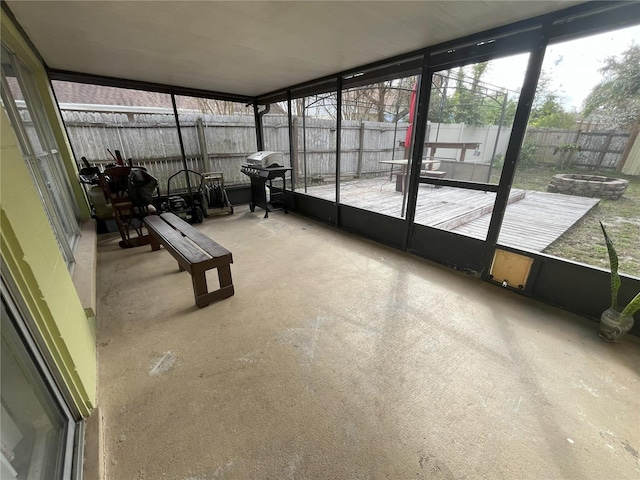 view of unfurnished sunroom