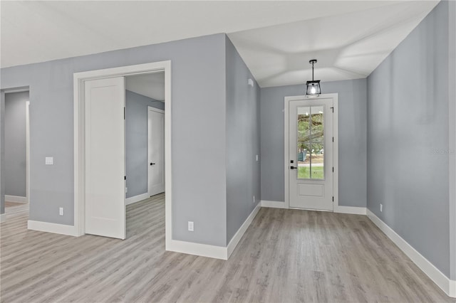 entryway with light wood-type flooring