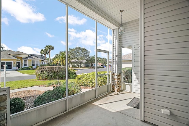 view of unfurnished sunroom