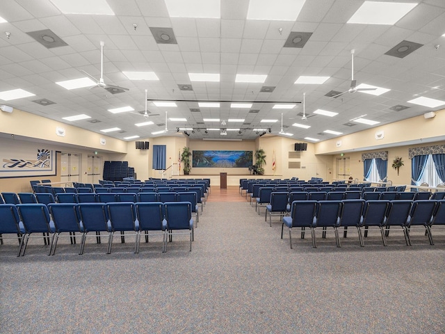 misc room featuring a paneled ceiling