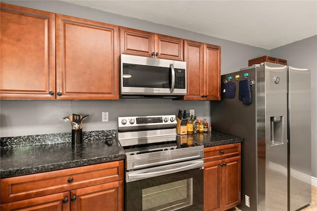 kitchen with appliances with stainless steel finishes