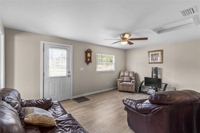 living room featuring light hardwood / wood-style floors