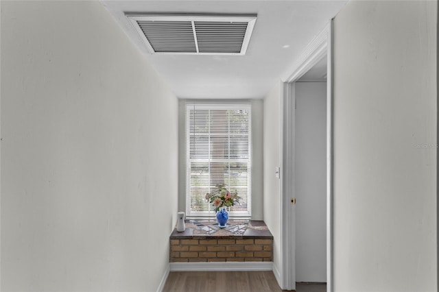 hallway featuring light wood-type flooring