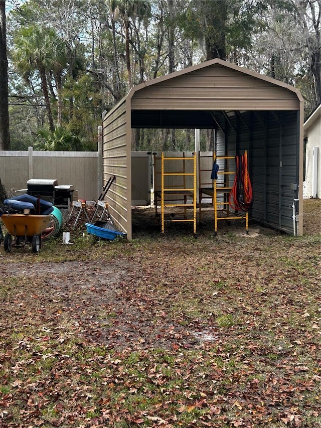 view of outdoor structure with a carport