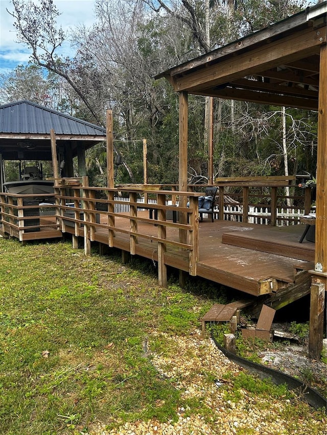 exterior space featuring a wooden deck