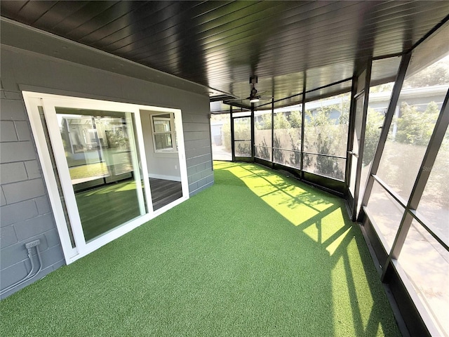 view of unfurnished sunroom