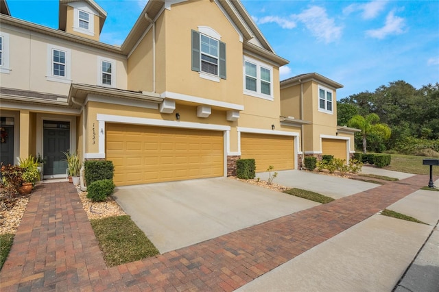 view of property with a garage