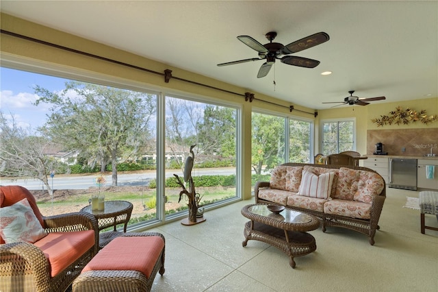 view of sunroom