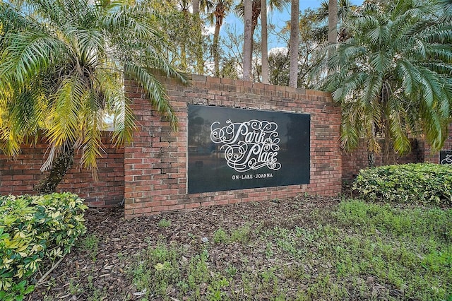 view of community sign