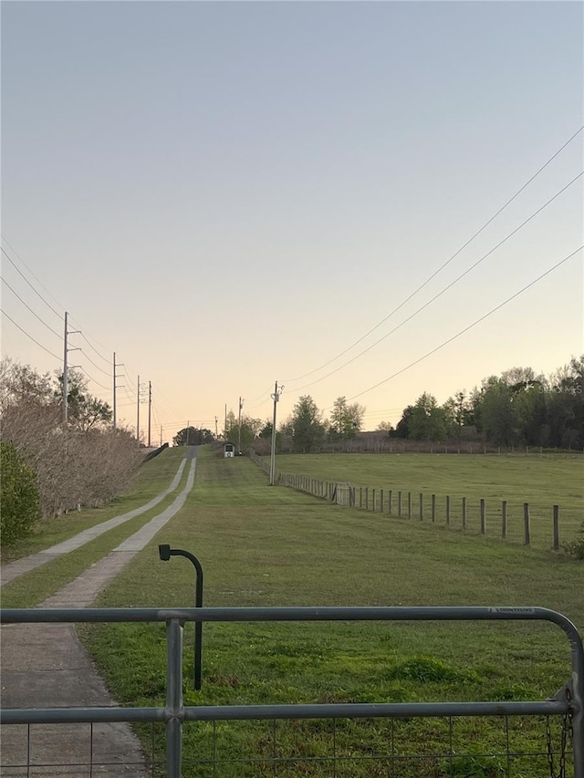 view of road featuring a rural view