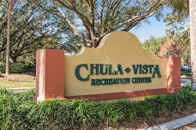 view of community sign