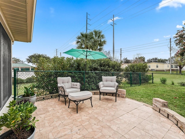 view of patio / terrace featuring an outdoor hangout area