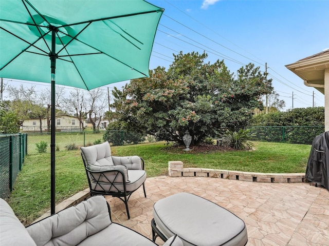 view of patio with an outdoor hangout area