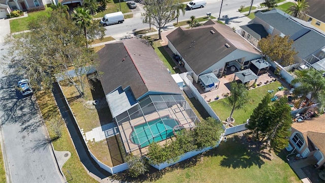 bird's eye view with a residential view