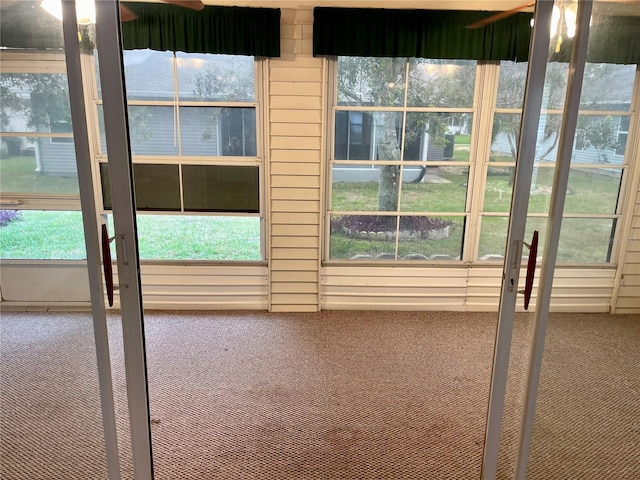 view of unfurnished sunroom