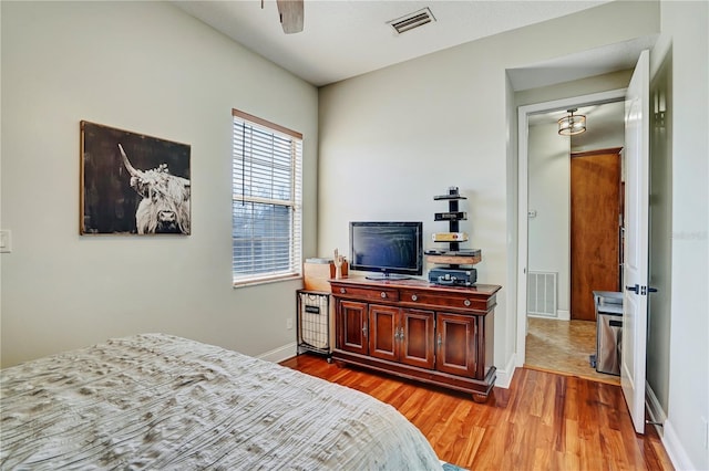 bedroom featuring light hardwood / wood-style floors