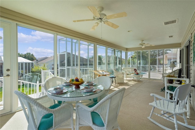 sunroom with a healthy amount of sunlight