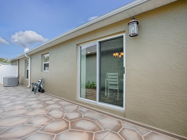 view of patio featuring central AC unit