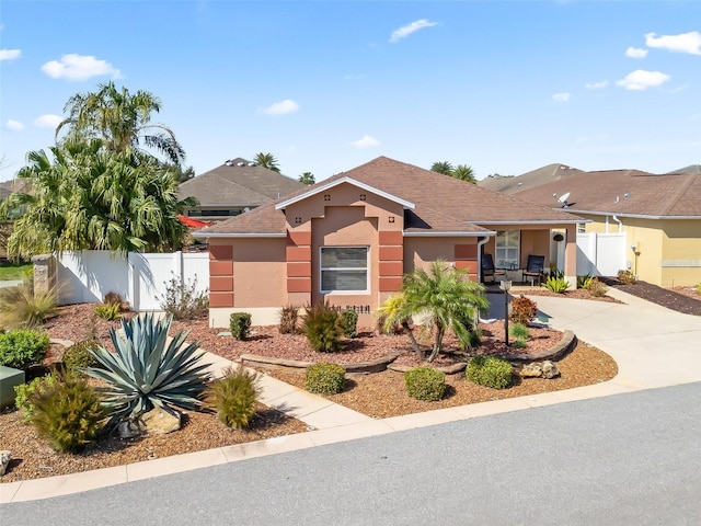 view of single story home