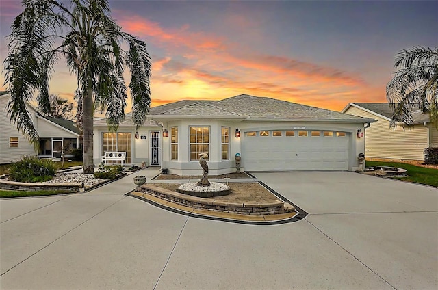 view of front of home featuring a garage