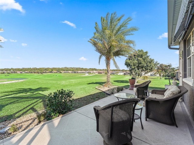 view of patio / terrace featuring golf course view