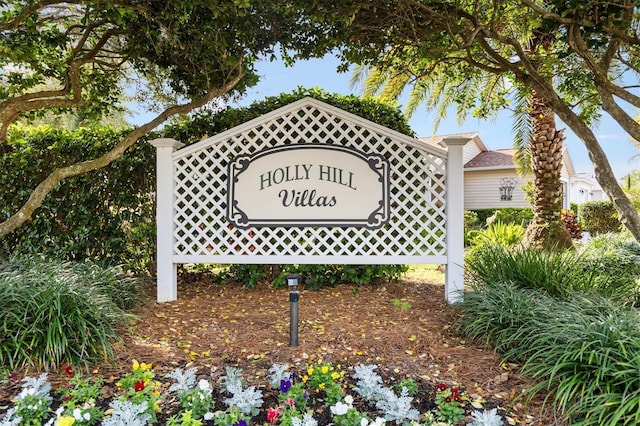 view of community sign