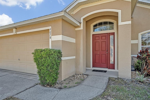 4078 Waltham Forest Dr, Tavares, FL 32778 - property entrance featuring a garage