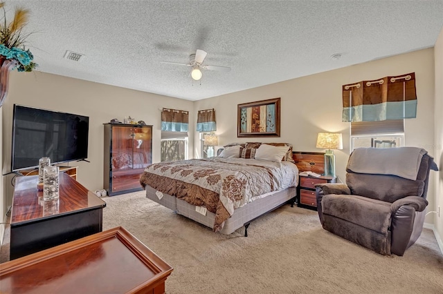 4078 Waltham Forest Dr, Tavares, FL 32778 - carpeted bedroom featuring ceiling fan and a textured ceiling