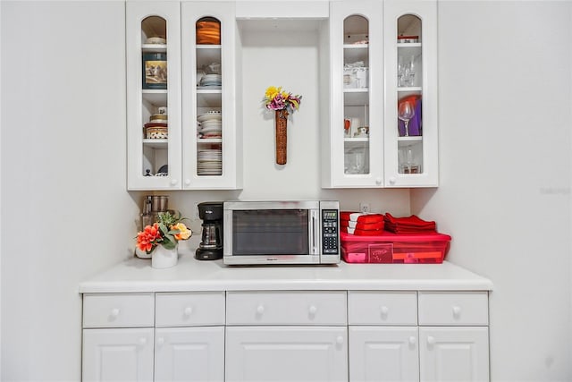 bar with white cabinets