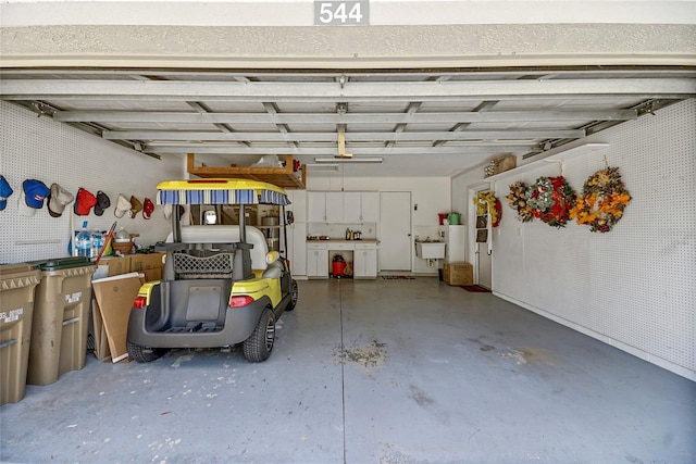 garage featuring sink