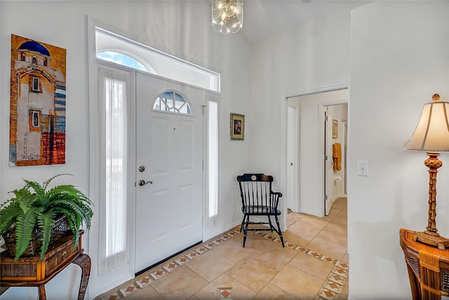 view of tiled foyer entrance