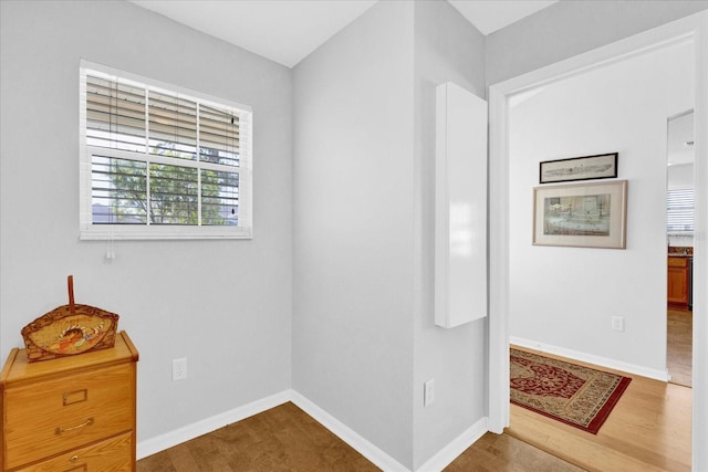 interior space with hardwood / wood-style flooring