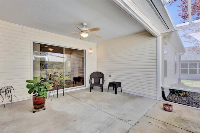 view of patio with ceiling fan