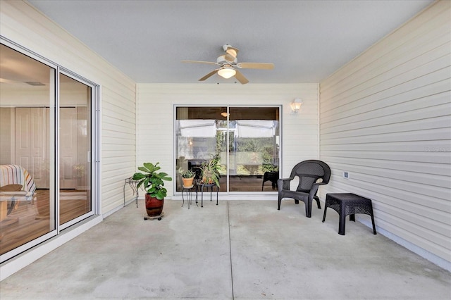 view of patio / terrace with ceiling fan