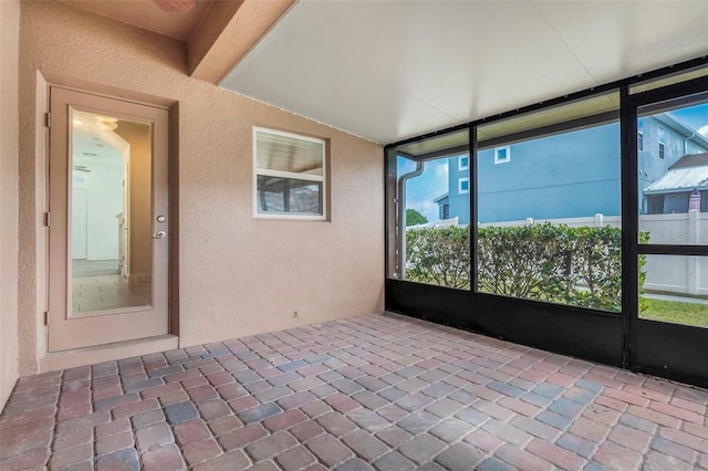 view of unfurnished sunroom