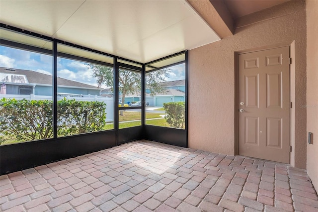 view of unfurnished sunroom