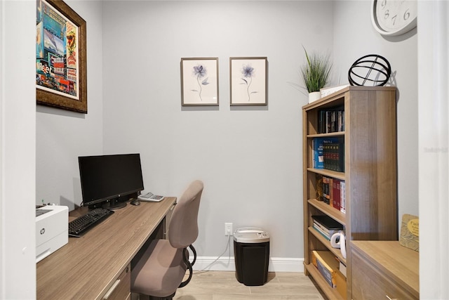 office area featuring light wood-type flooring