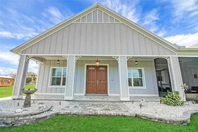 exterior space featuring covered porch