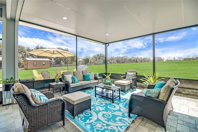 view of sunroom