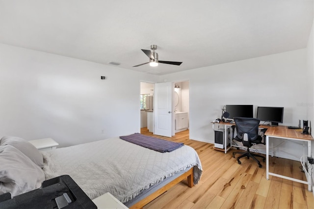 4723 Crk 306, Lake Panasoffkee, FL 33538 - bedroom featuring hardwood / wood-style flooring and ceiling fan