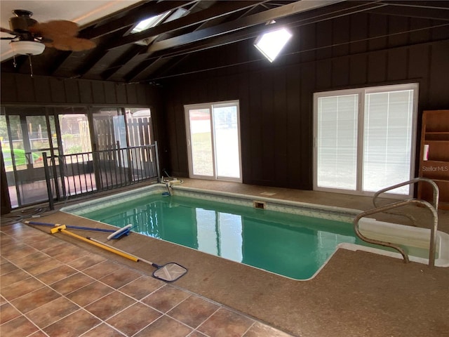 pool featuring ceiling fan