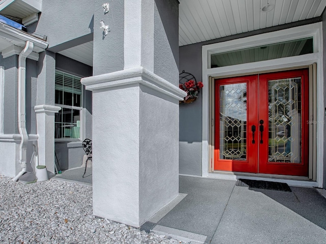 view of exterior entry with french doors