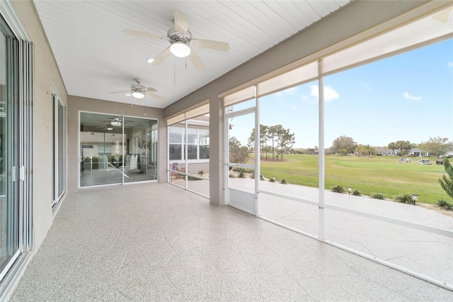 unfurnished sunroom with a healthy amount of sunlight