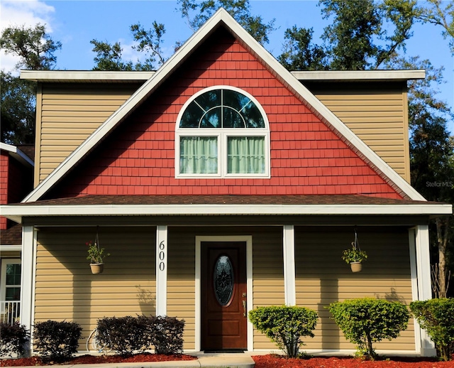 view of front of home with a porch