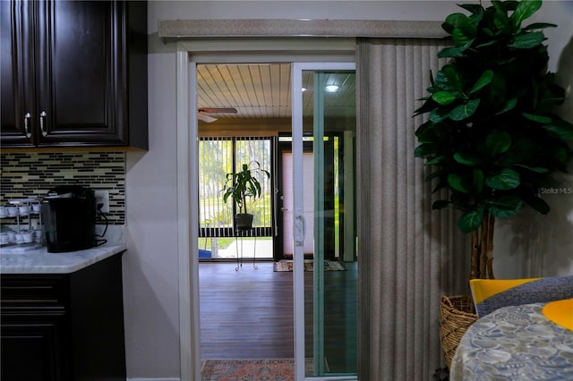 entryway featuring hardwood / wood-style floors