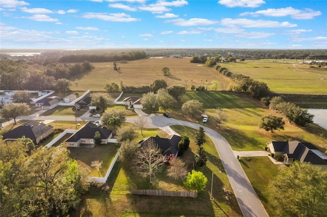 drone / aerial view with a rural view