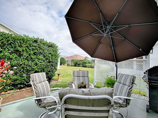 view of patio / terrace with a grill