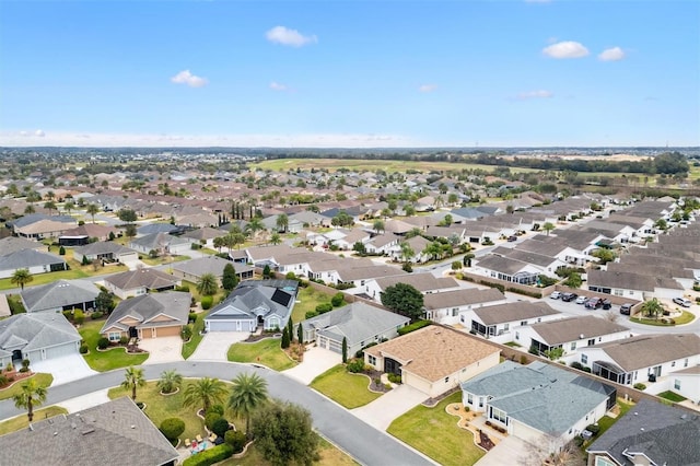 aerial view with a residential view